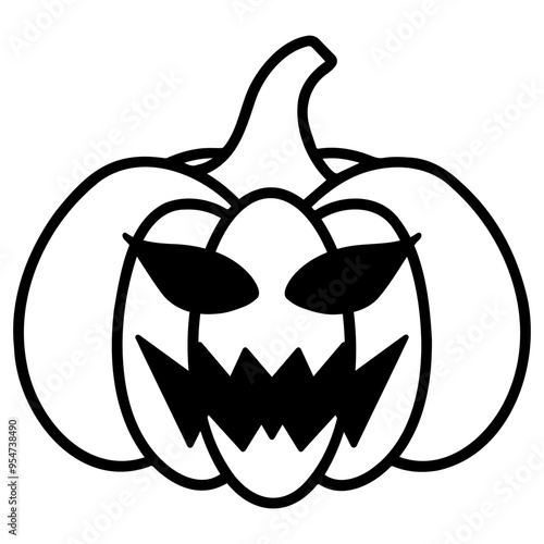 Halloween Jack O Lantern Pumpkin Isolated On White