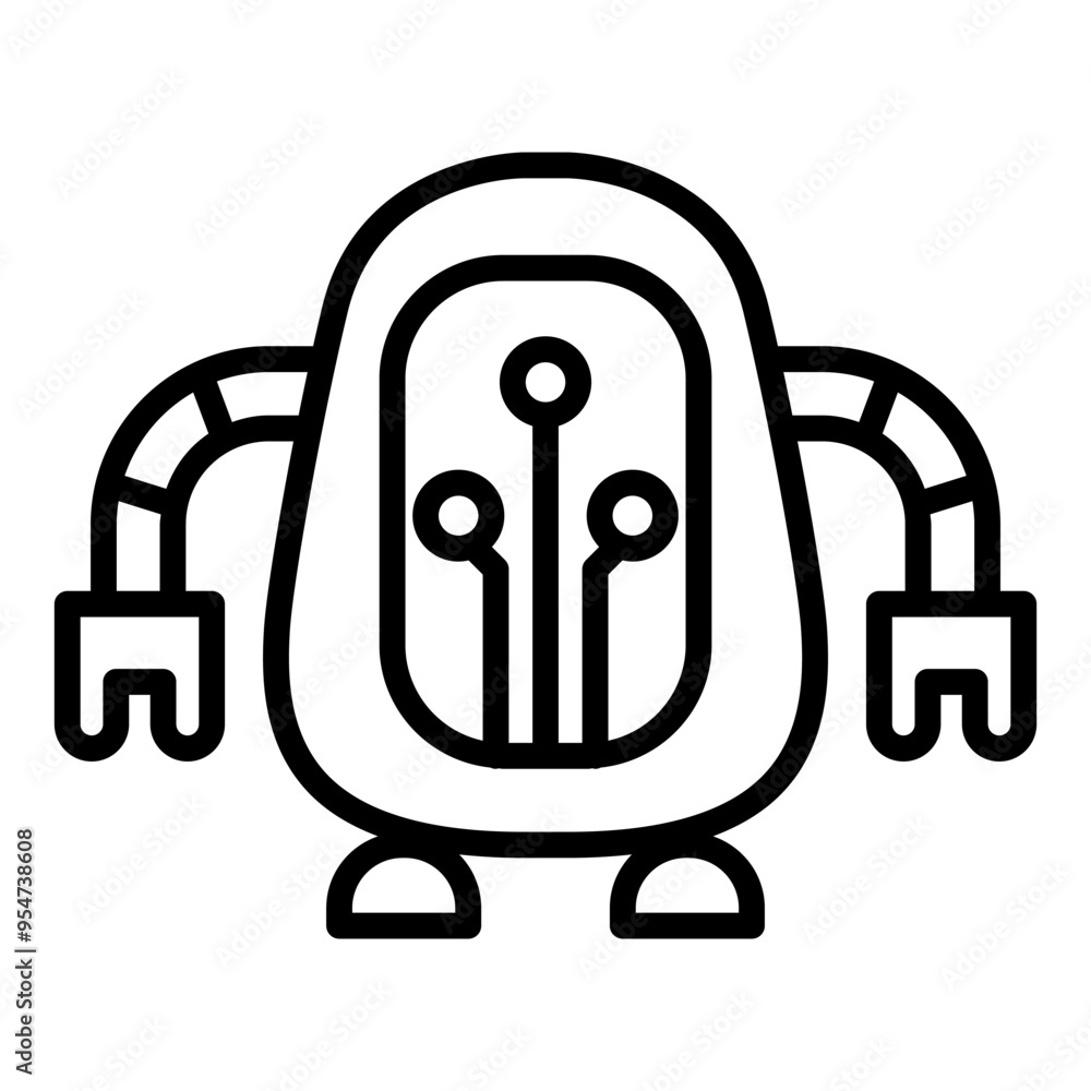 Robot icon in thin line style vector illustration graphic design Robot icon in thin line style vector illustration graphic design