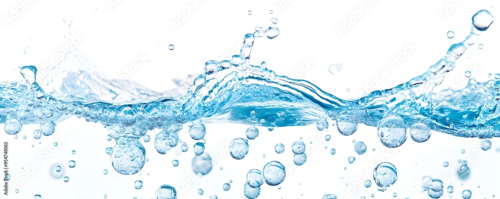 Water Splash and Bubbles - Abstract Blue Liquid Texture Water Splash and Bubbles - Abstract Blue Liquid Texture