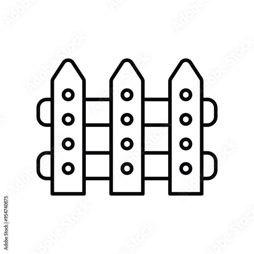 fence line icon with white background vector stock illustration
