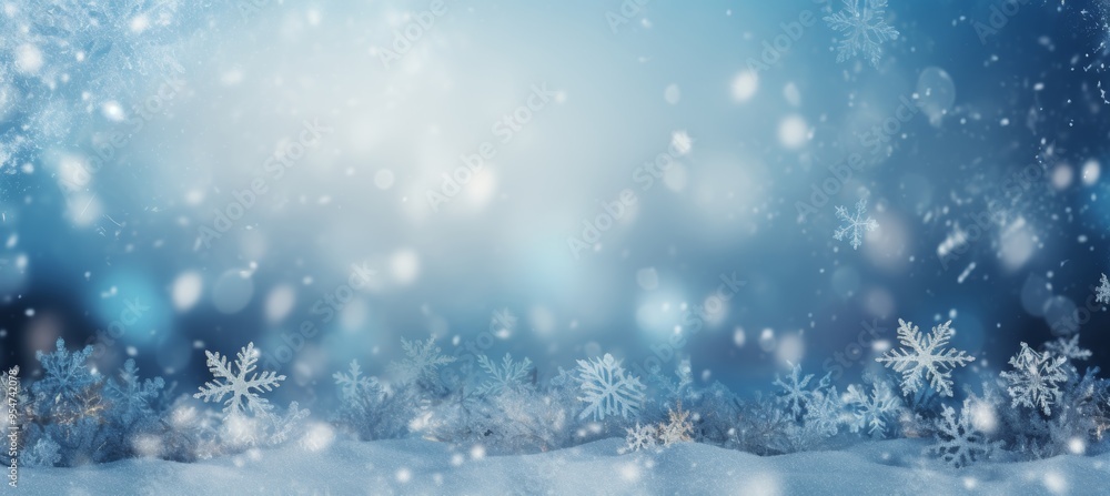 Sparkling Winter Wonderland A Snow-Covered Landscape with Falling Snowflakes and a Dreamlike Glow. Sparkling Winter Wonderland A Snow-Covered Landscape with Falling Snowflakes and a Dreamlike Glow.