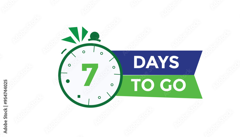 7 days to go Countdown number banner templates. time icon. Vector Illustration 7 days to go Countdown number banner templates. time icon. Vector Illustration