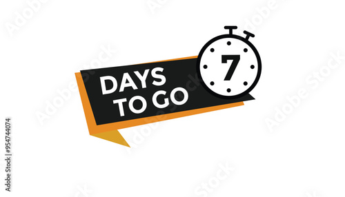 7 days to go Countdown number banner templates. time icon. Vector Illustration 