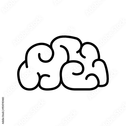 Brain icon in thin line style vector illustration graphic design