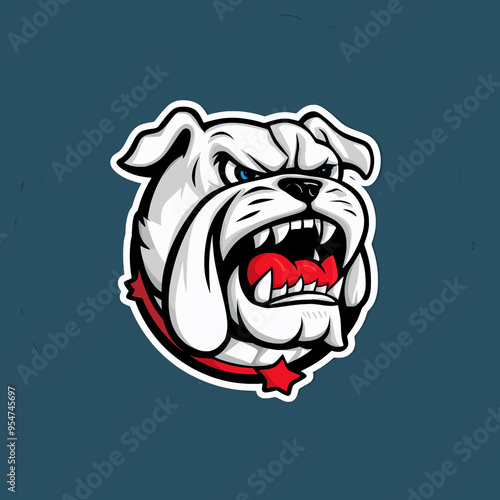 bulldog roar head design illustration logo