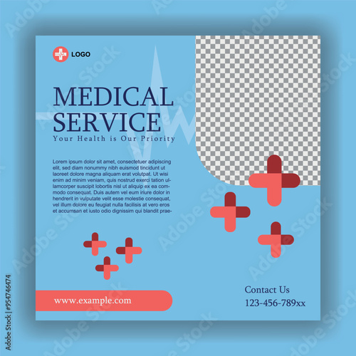 social media template for medial or clinic business design vector