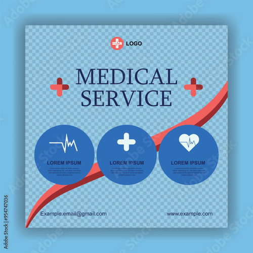 social media template for medial or clinic business design vector