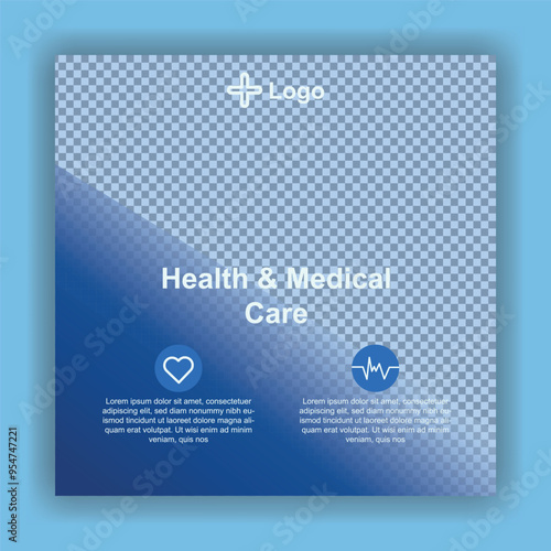 social media template for medial or clinic business design vector