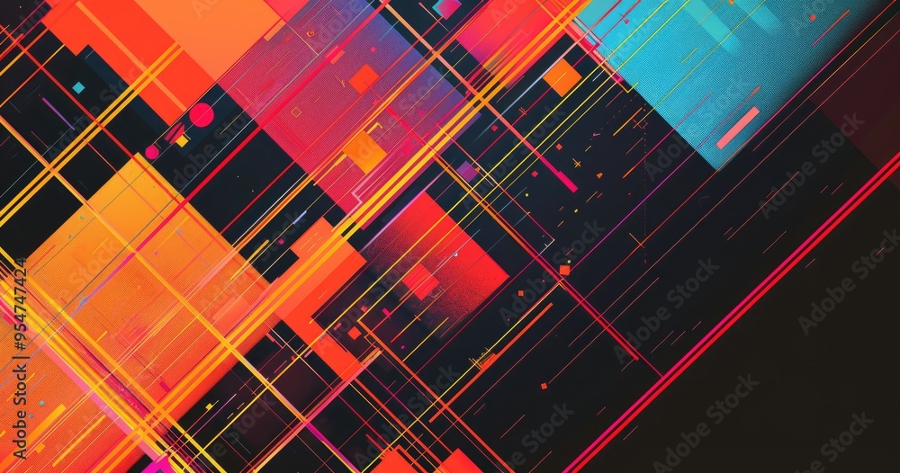 A vibrant abstract composition featuring geometric shapes and bold colors, creating a dynamic visual experience. A vibrant abstract composition featuring geometric shapes and bold colors, creating a dynamic visual experience.