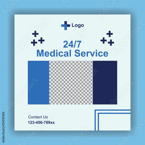 social media template for medial or clinic business design vector