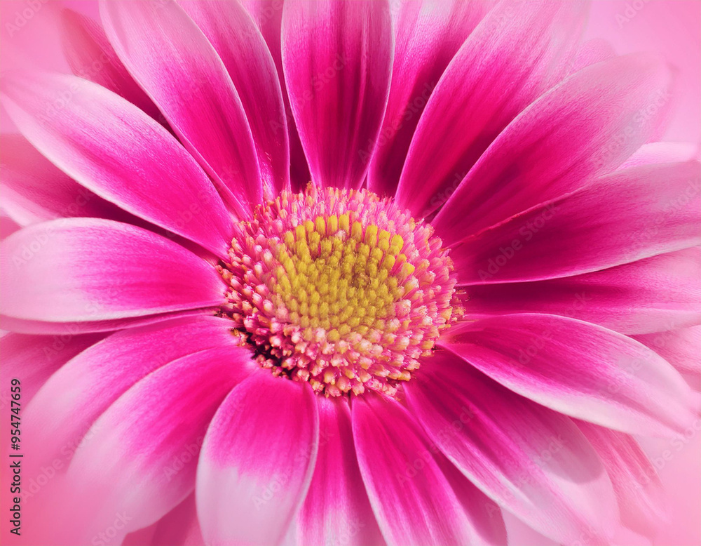 Closeup Illustration of a Pink Daisy Flower Detailed Artistic Floral Design and Botanical Art Closeup Illustration of a Pink Daisy Flower Detailed Artistic Floral Design and Botanical Art