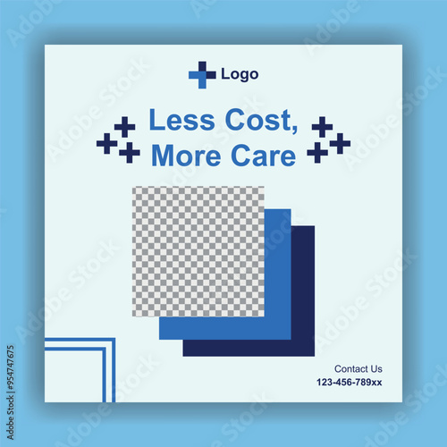 social media template for medial or clinic business design vector