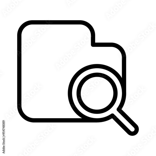 folder search icon in thin line style vector illustration graphic design