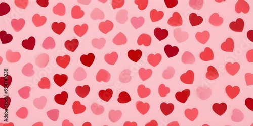 Hearts Loving Valentine Day Background Sweet Romance Cute Pink and Red 