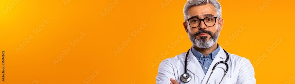 Doctor discussing diagnosis with a middle-aged man via telehealth, warm watercolor hues, remote medical consultation Doctor discussing diagnosis with a middle-aged man via telehealth, warm watercolor hues, remote medical consultation