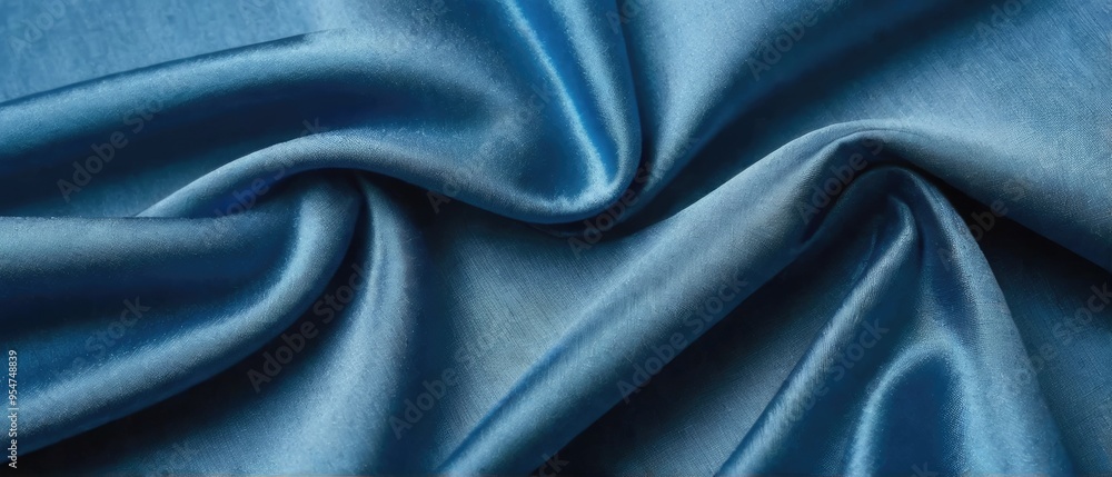 Cloth folds blue satin fabric silk background Cloth folds blue satin fabric silk background