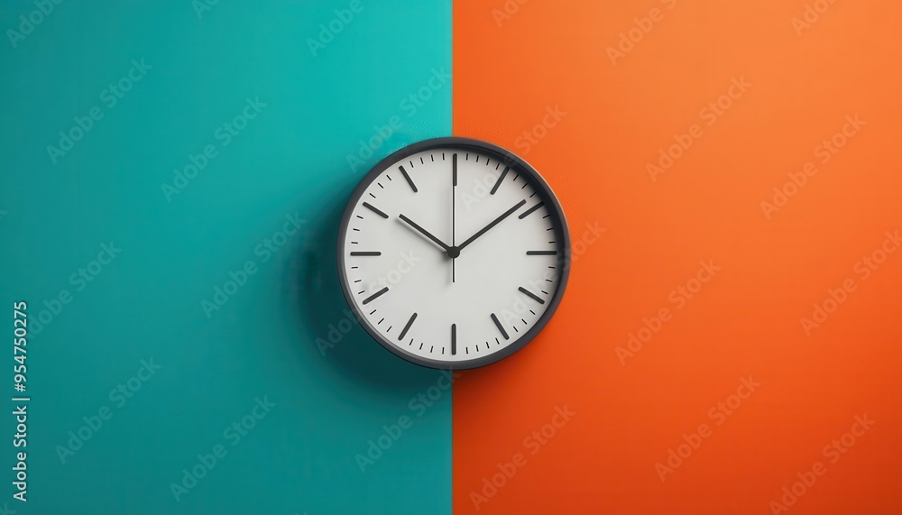 Analog clock vs digital display, contrasting styles, 3D illustration Analog clock vs digital display, contrasting styles, 3D illustration