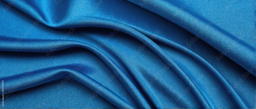 Cloth folds blue satin fabric silk background Cloth folds blue satin fabric silk background