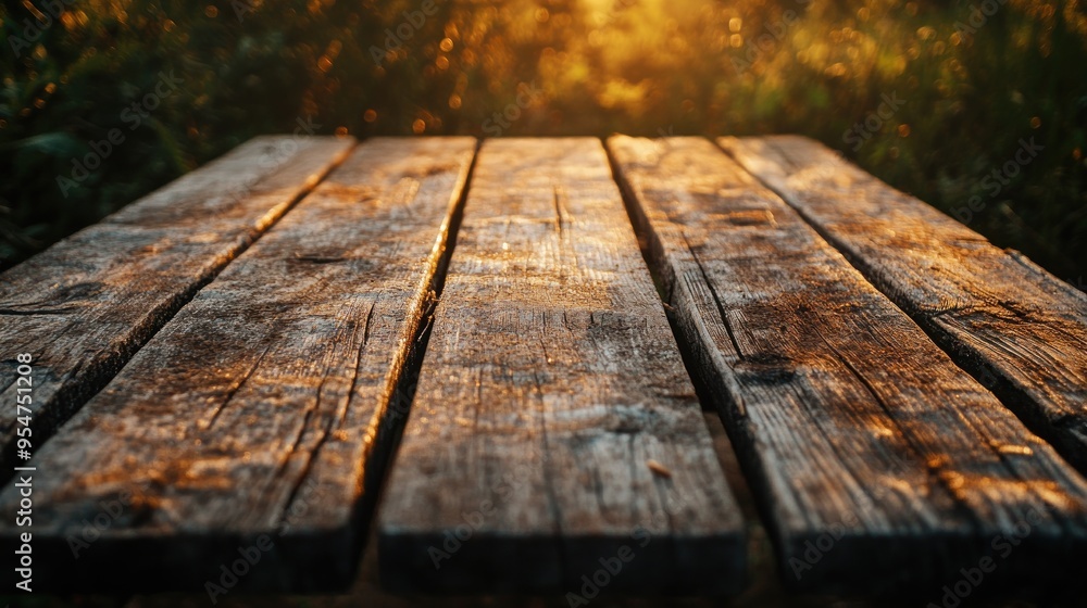 Rustic Wooden Table in Sunlight Rustic Wooden Table in Sunlight