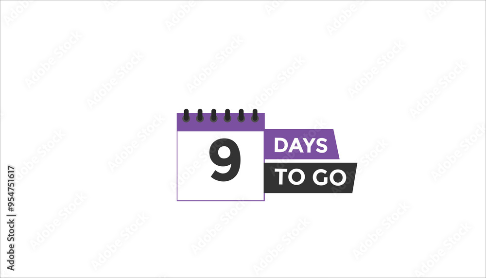 9 days to go Countdown number banner templates. time icon. Vector Illustration
9 days to go Countdown number banner templates. time icon. Vector Illustration