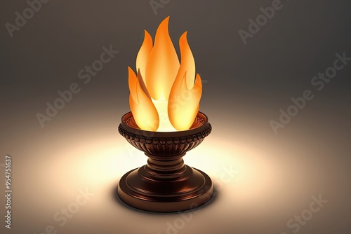 Flickering Firebrand: 3D Classic Torch Lighting with Brightness and Warmth photo