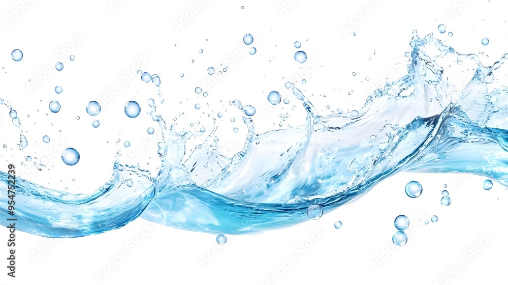 custom made wallpaper toronto digitalWater Splash with Bubbles Isolated on White Background