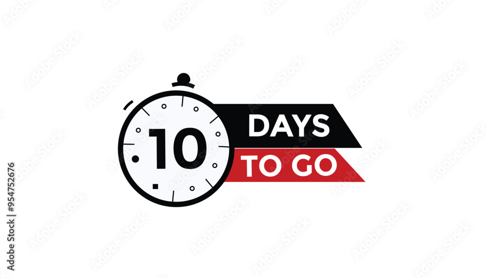 10 days to go Countdown number banner templates. time icon. Vector Illustration
10 days to go Countdown number banner templates. time icon. Vector Illustration