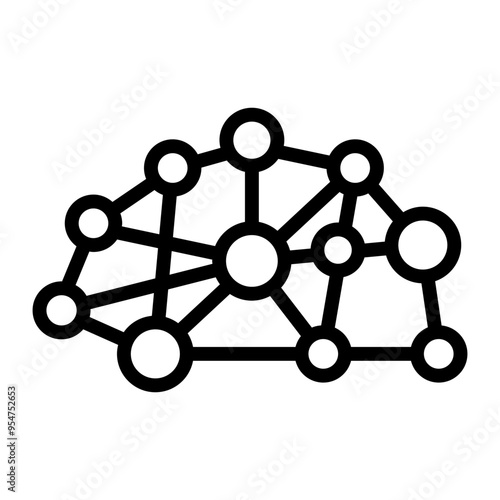 AI icon in thin line style vector illustration graphic design