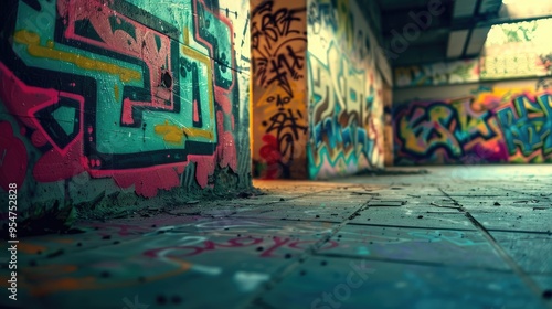 Colorful graffiti wall