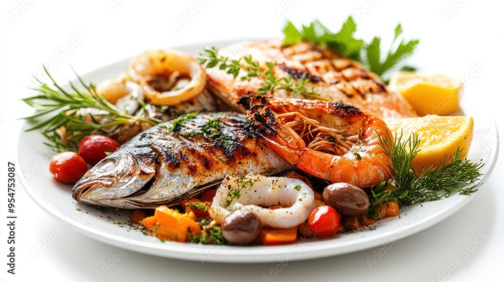 Grilled Seafood Platter with Lemon and Herbs Grilled Seafood Platter with Lemon and Herbs