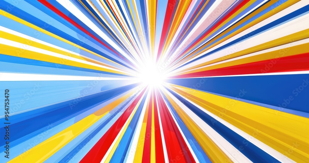 A vibrant burst of color radiating from a central point, creating a dynamic and energetic visual effect.