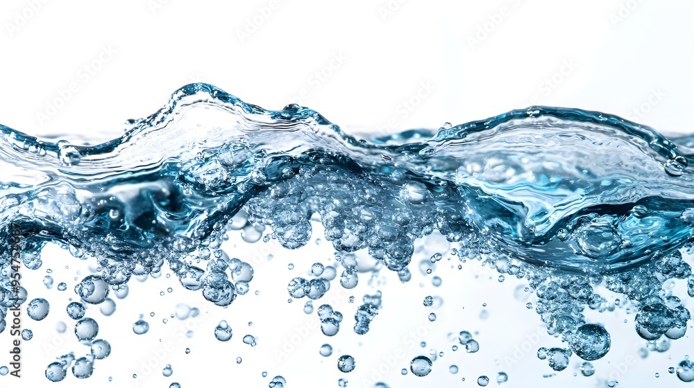 Water Splash with Bubbles, White Background, Clean Abstract Water Splash with Bubbles, White Background, Clean Abstract