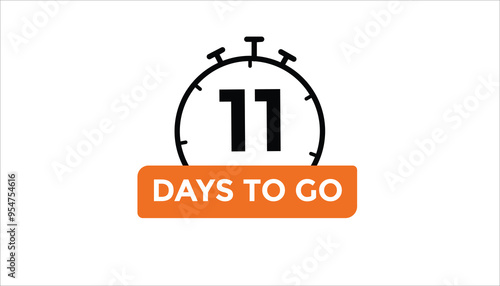 11 days to go Countdown number banner templates. time icon. Vector Illustration 

