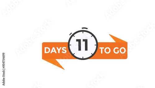 11 days to go Countdown number banner templates. time icon. Vector Illustration 
