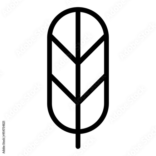 Leaf icon in thin line style vector illustration graphic design