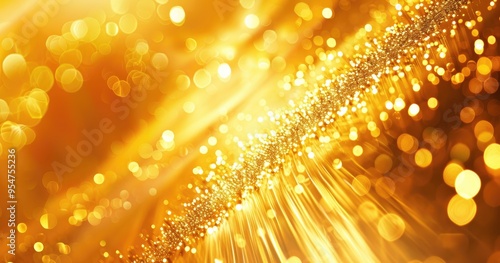 A shimmering golden background with bokeh effects, creating a warm and festive atmosphere.