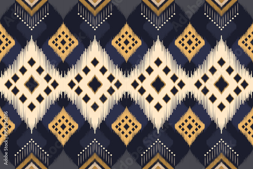 Ethnic ikat seamless pattern.beautiful pattern. folk embroidery,bohemian style,aztec geometric art ornament print.ethnic abstract art.Seamless fabric.design for fabric, carpet, wallpaper, clothing.