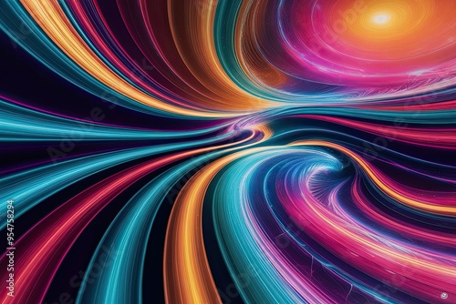 Stunning Digital Wallpaper with Abstract Graphics Colorful Tapestry and Fractal Wave Designs