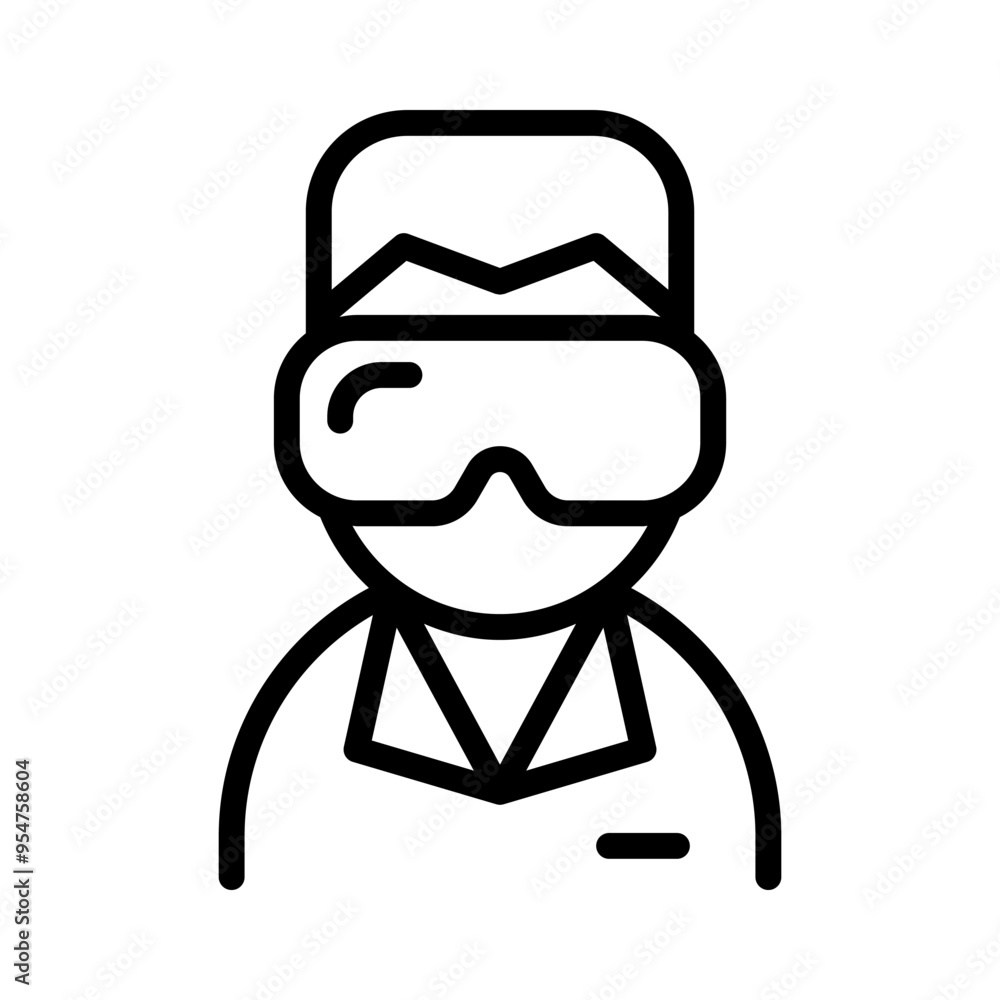 Mechanic icon in thin line style vector illustration graphic design Mechanic icon in thin line style vector illustration graphic design