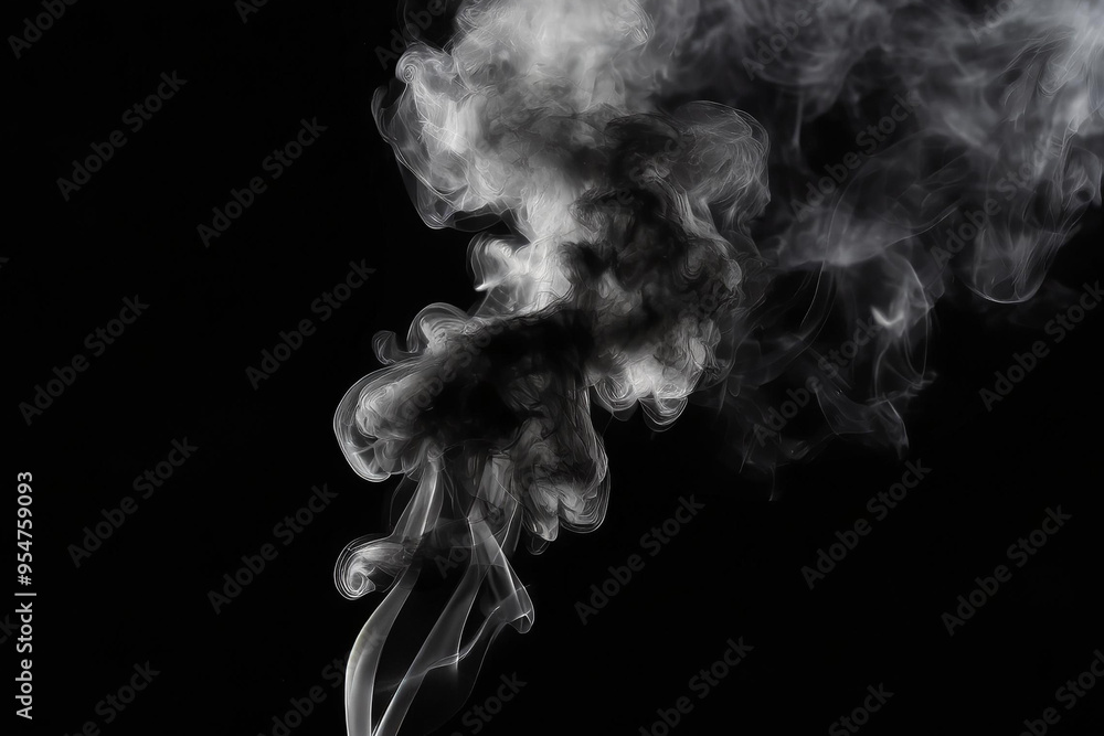 White Smoke on Black Background, Abstract Smoke Plume on Black, White Vapor Cloud on Dark Surface, Foggy Smoke Texture on Black White Smoke on Black Background, Abstract Smoke Plume on Black, White Vapor Cloud on Dark Surface, Foggy Smoke Texture on Black