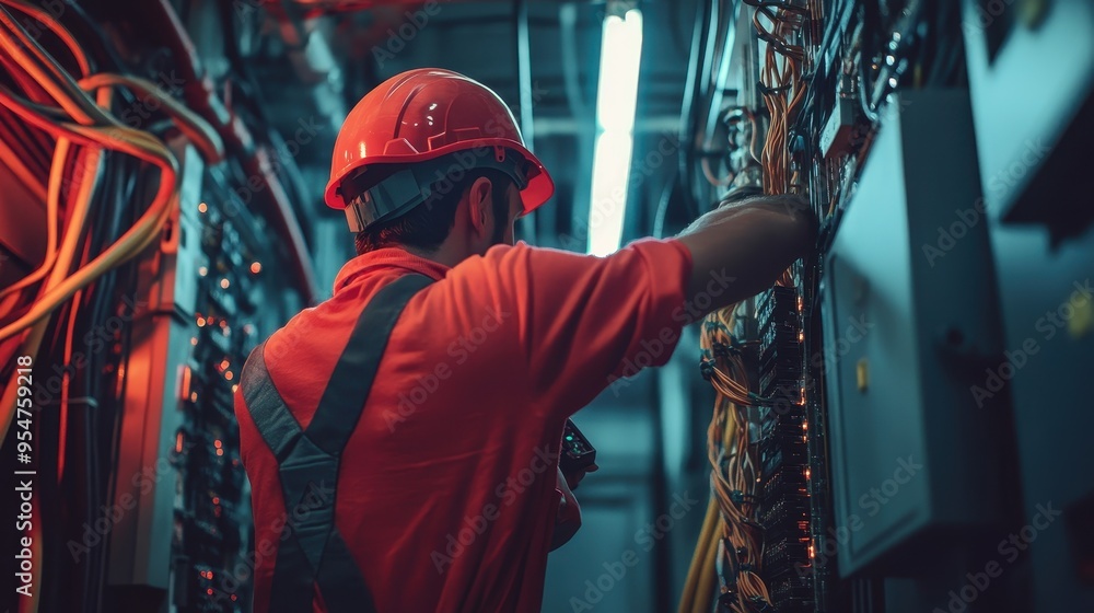 Hardworking Technician Maintains Critical Infrastructure Hardworking Technician Maintains Critical Infrastructure