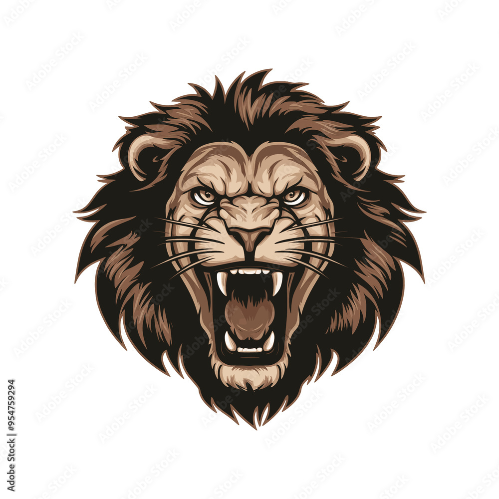 Obraz premium lion design logo illustration on white background