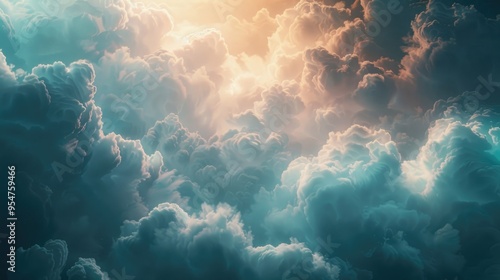 Ethereal clouds swirling with luminosity and depth