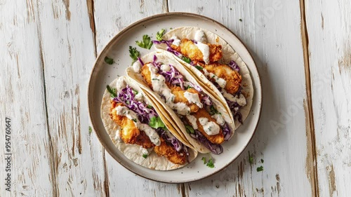 Wallpaper Mural Delicious Fish Tacos with Crispy Fried Fish and Creamy Sauce Torontodigital.ca