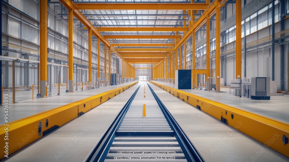 Fototapeta premium Futuristic Warehouse: A Technological Oasis of Efficiency