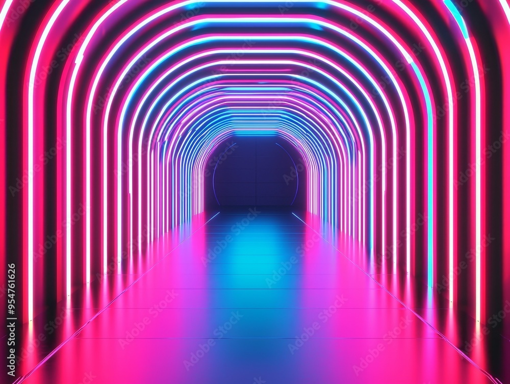 A vibrant neon-lit tunnel that creates a mesmerizing atmosphere with colorful light reflections and modern design. A vibrant neon-lit tunnel that creates a mesmerizing atmosphere with colorful light reflections and modern design.