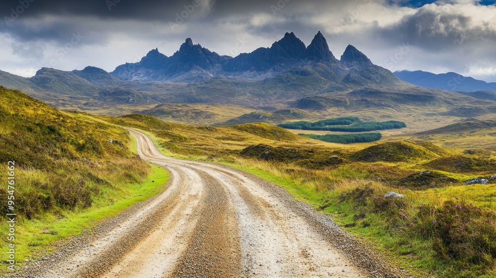Fototapeta premium Scenic Road Leading to Mountains