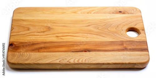 Photo image of handcrafted wooden cutting board made from rich maple wood and sturdy plywood, showcasing natural grain patterns and rustic texture. photo