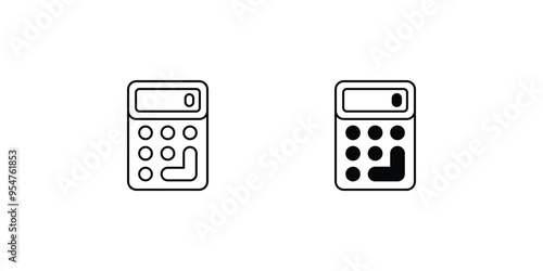 calculator set icon with white background vector stock illustration