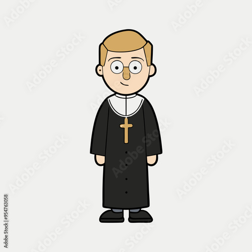 vector illustration of priest